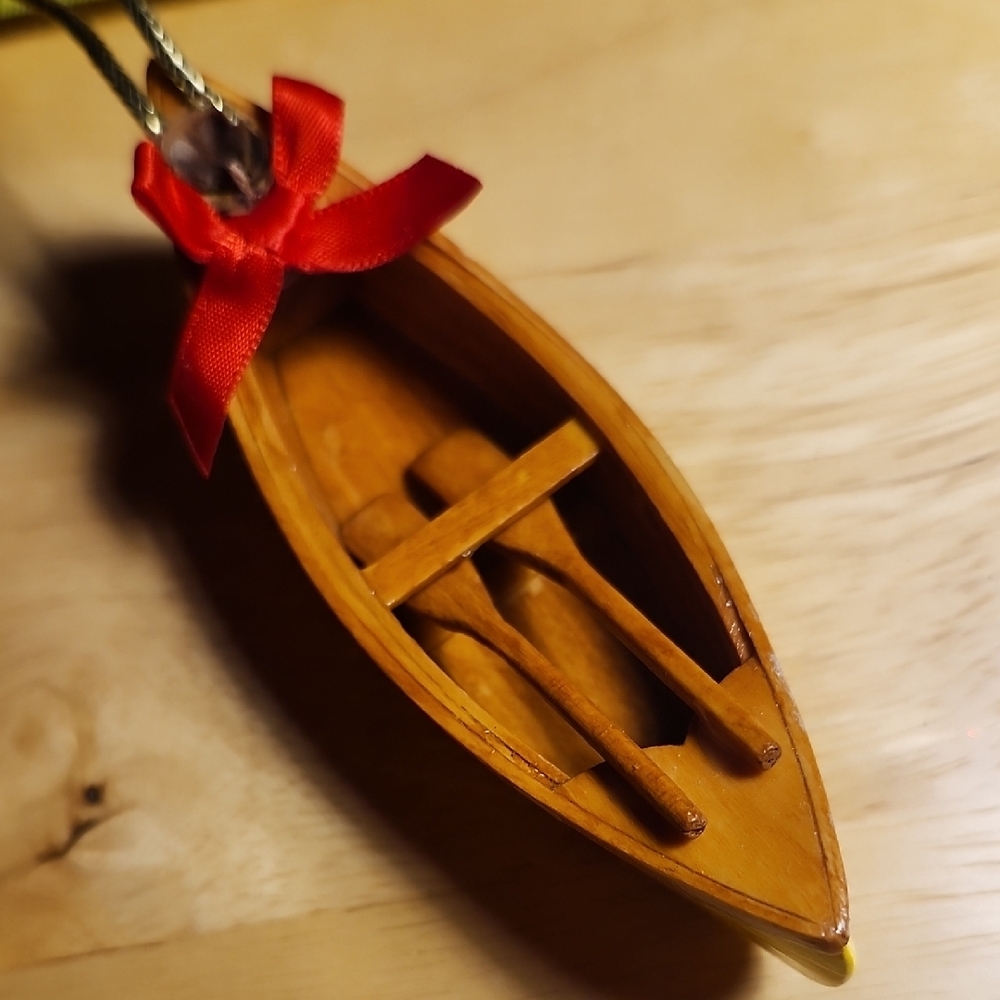 Big Moose Lake Yellow Canoe Ornament - Picture 5 of 5